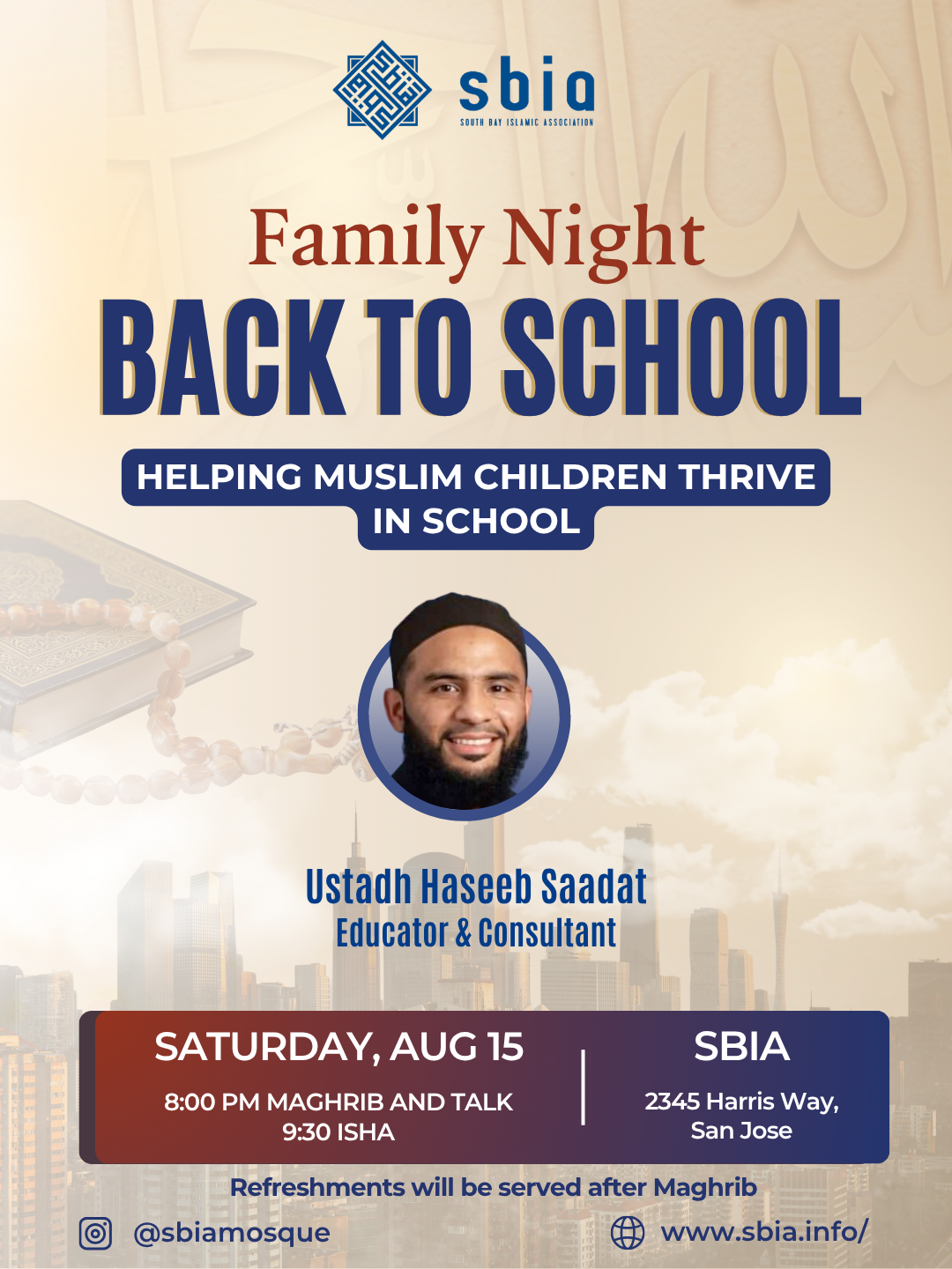 Thumbnail for Family Night: Back to School with Ustadh Haseeb Saadat