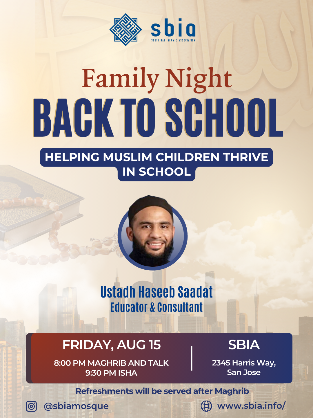 Thumbnail for Family Night: Back to School with Ustadh Haseeb Saadat