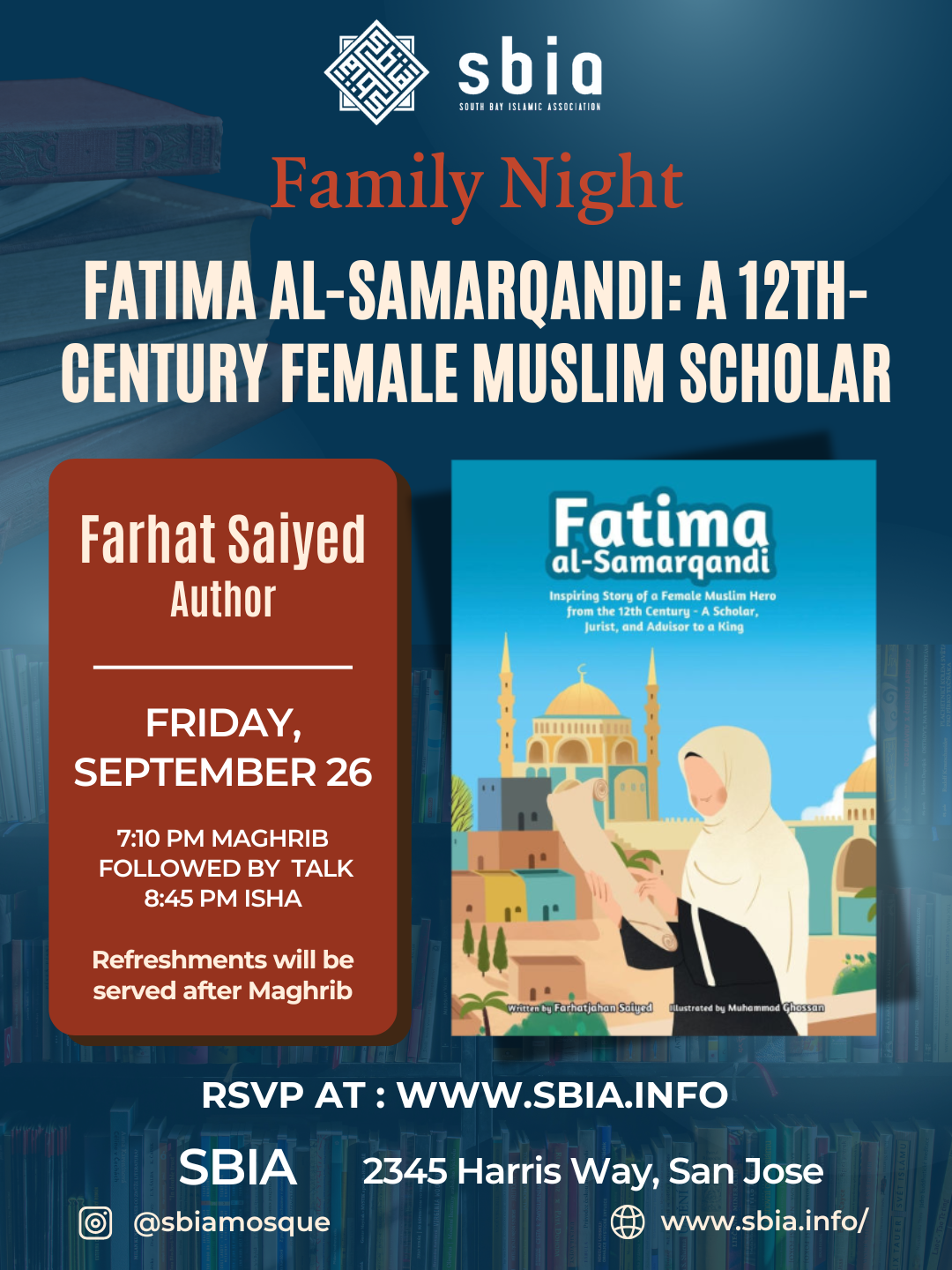 Thumbnail for Family Night – FATIMA AL-SAMARQANDI: A 12TH-CENTURY FEMALE MUSLIM SCHOLAR